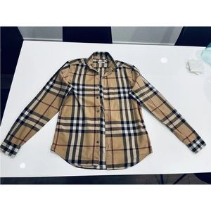 MEN’S BURBERRY BRIT BUTTON DOWN LONG SLEEVE SHIRT CLASSIC PLAID MEDIUM WOMEN’S